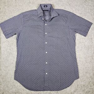 Peter Millar Collection Mens Blue Cars Scooters Cotton Button‎ Up Shirt Size M